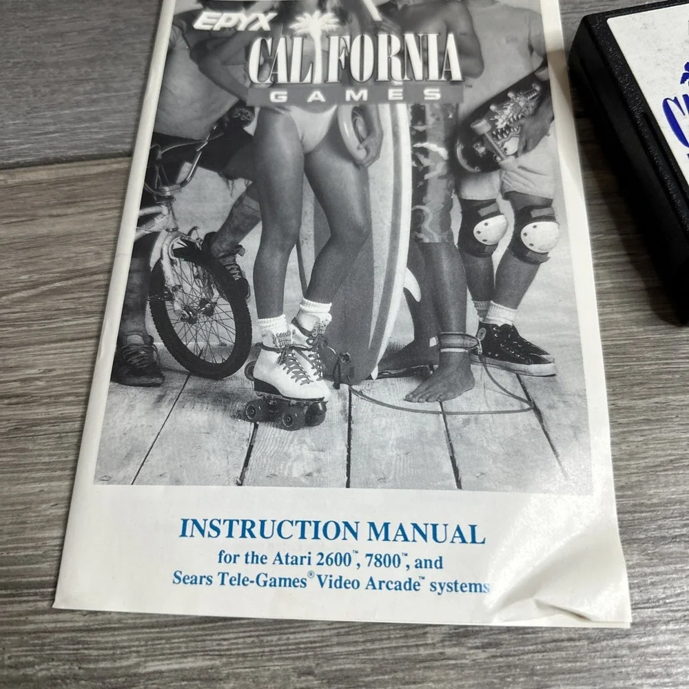 California Games 1987 Atari 2600 7800 Epyx CIB Box Game Manual